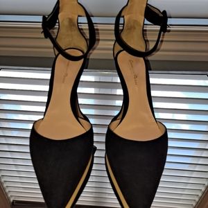 Gianvito Rossi black suede ankle strap pump size 42